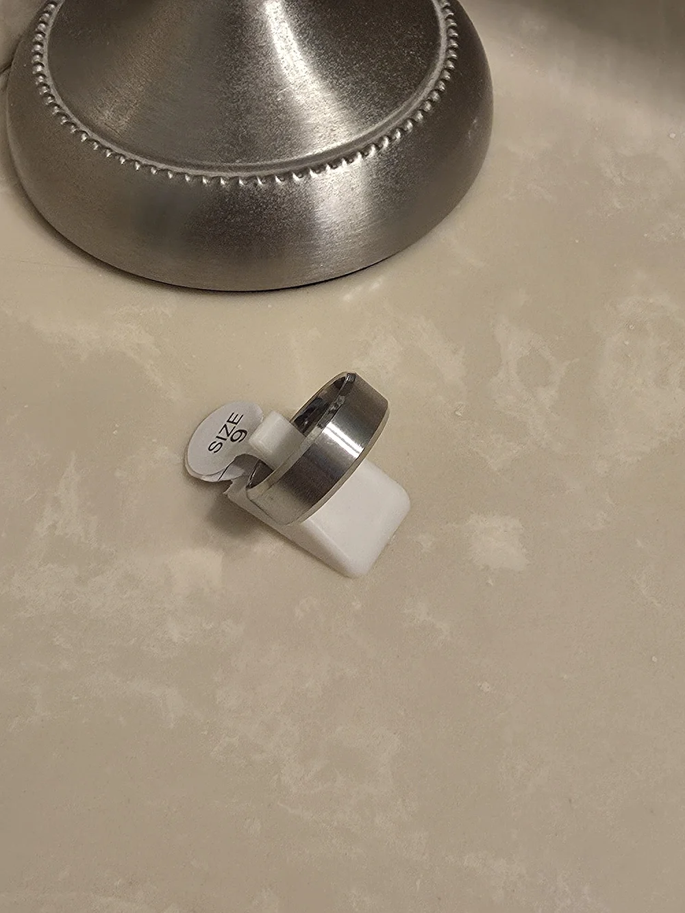 Men's Brushed Silver Ring Band Size 9